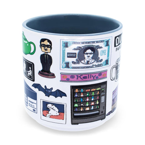 Silver Buffalo Pam drawing icon brings lighthearted office humor to daily sips.