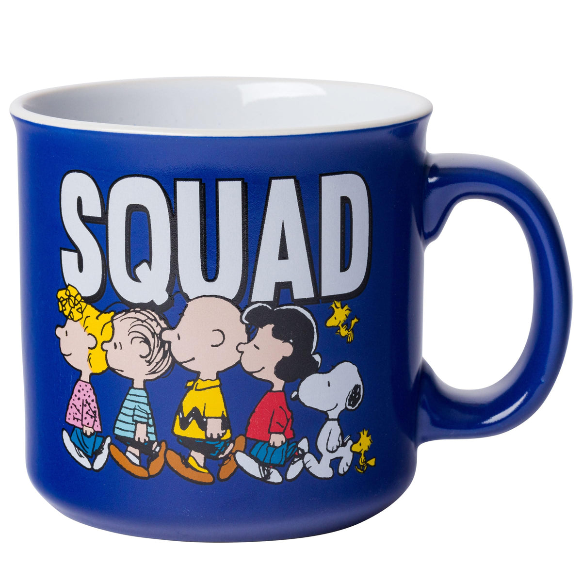 Silver Buffalo Peanuts Squad mug front view with beloved characters for nostalgic mornings.