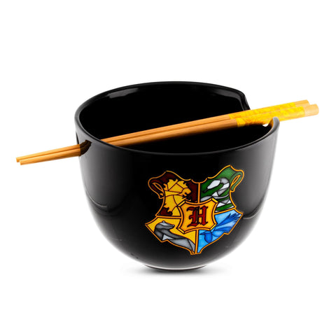 Silver Buffalo ramen bowl with built-in holder keeps utensils within easy reach.