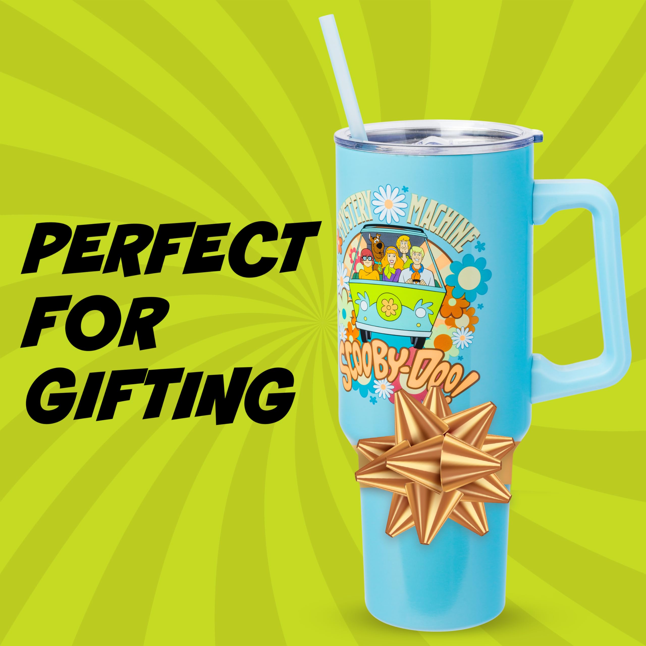 Silver Buffalo Scooby-Doo Mystery Machine tumbler colorful design sparks nostalgia and conversation.