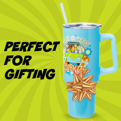 Silver Buffalo Scooby-Doo Mystery Machine tumbler colorful design sparks nostalgia and conversation.