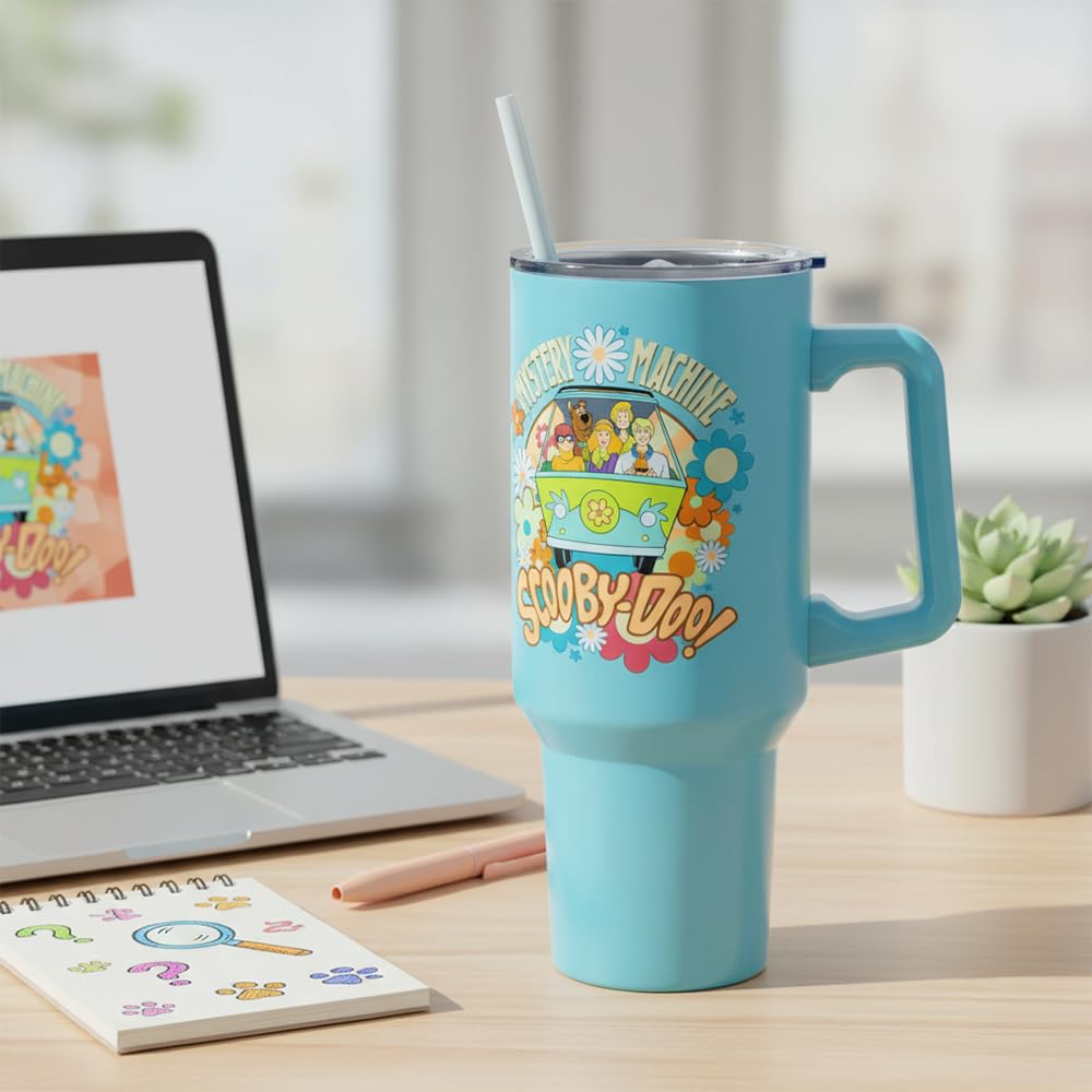 Silver Buffalo Scooby-Doo Mystery Machine tumbler official licensed merchandise for fans.