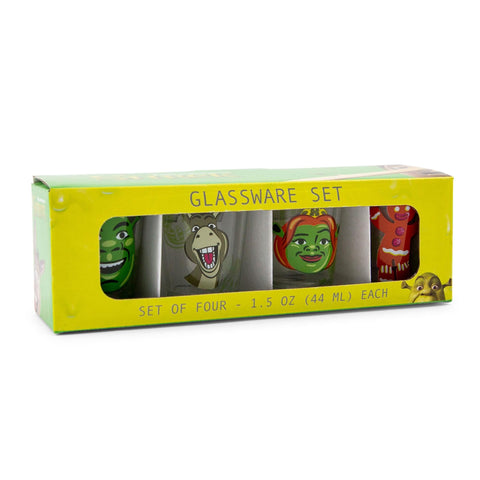 Silver Buffalo Shrek Donkey portrait mini shot glass, adds whimsy to celebrations.