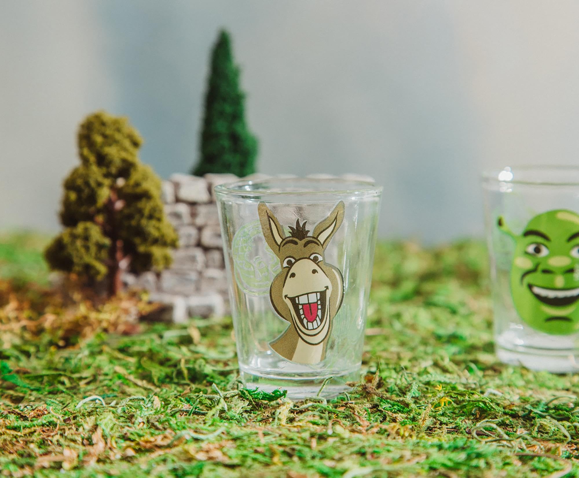 Silver Buffalo Shrek packaging image showing four-glass set.