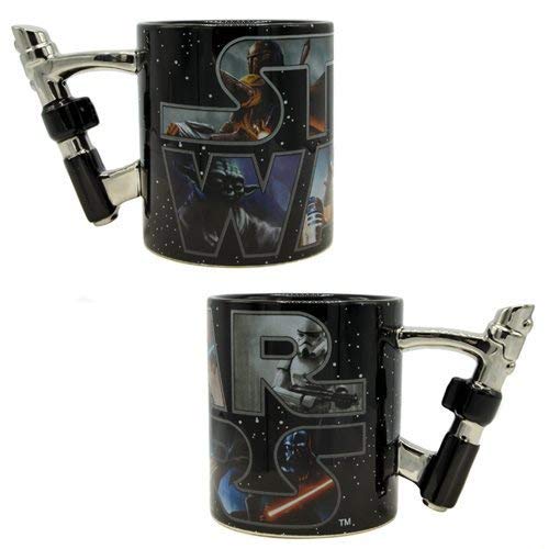 Silver Buffalo Star Wars mug showing heat reveal logo for cinematic effect.