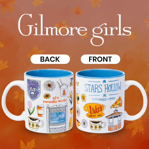 Silver Buffalo Stars Hollow map design mug adds vibrant color to your morning.