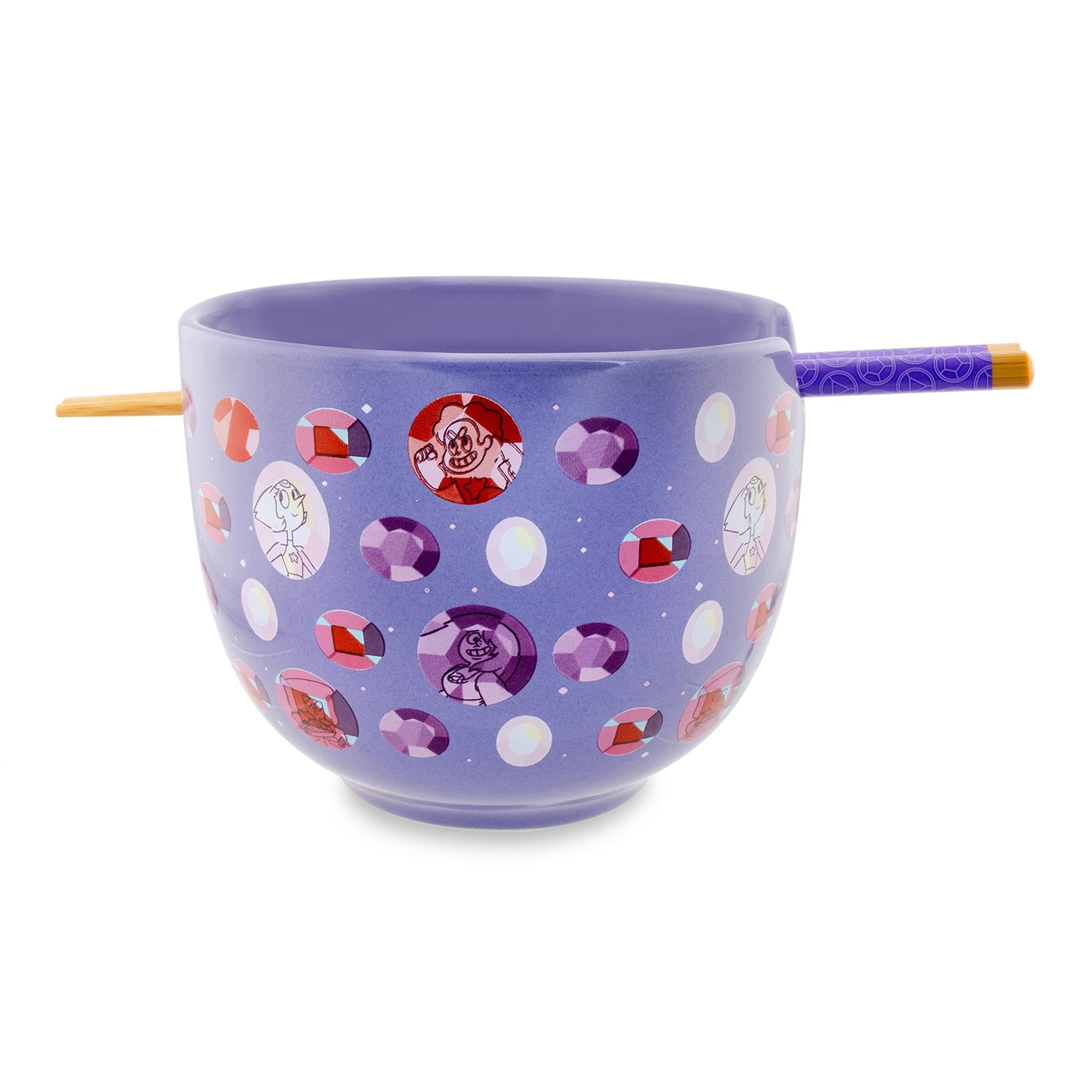Close-up of gemstone glaze on Steven Universe ramen bowl