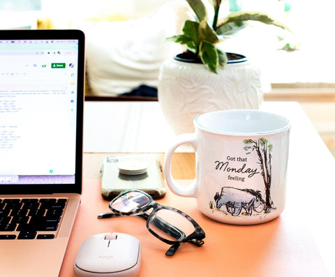 Silver Buffalo watercolor illustration mug brings whimsy to coffee, cocoa, or tea.