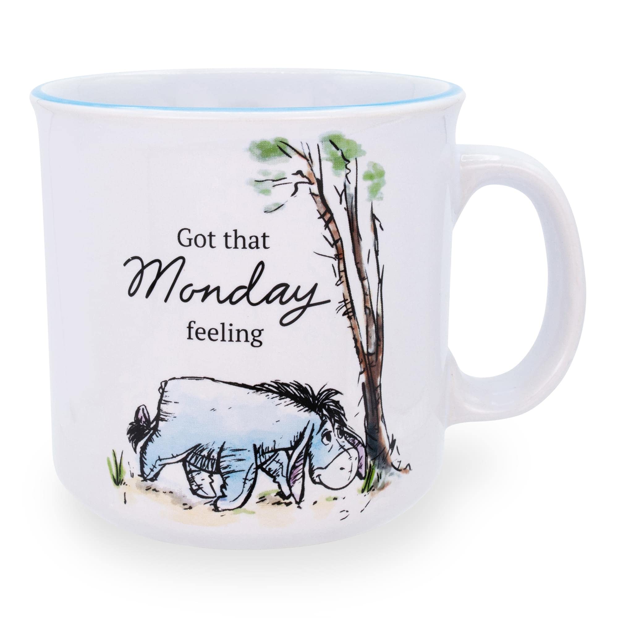 Silver Buffalo Winnie the Pooh Eeyore camper mug with 20oz capacity for cozy mornings.