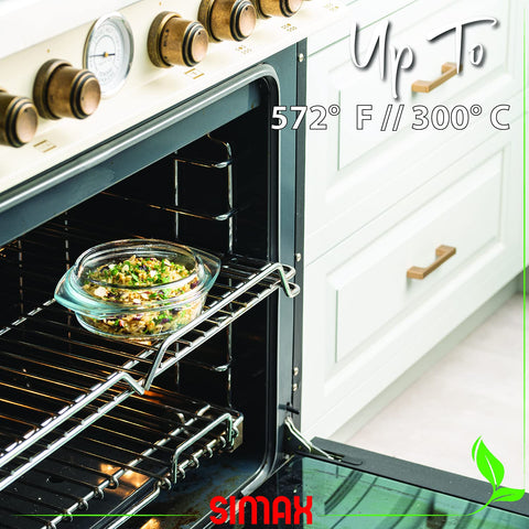 SIMAX dish with durable handle design for easy transport.