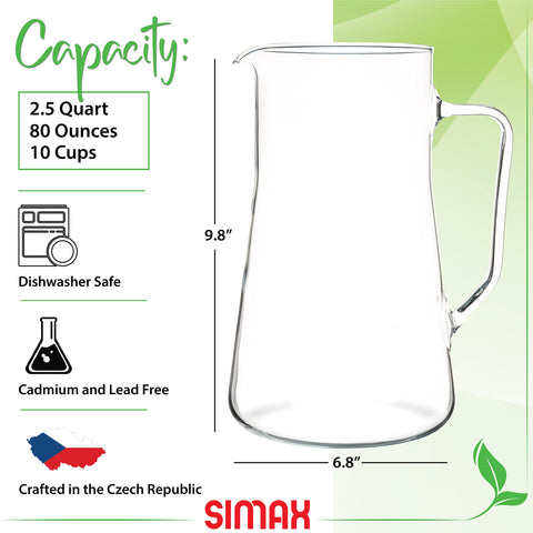 SIMAX pitcher handle offers comfortable grip during refills
