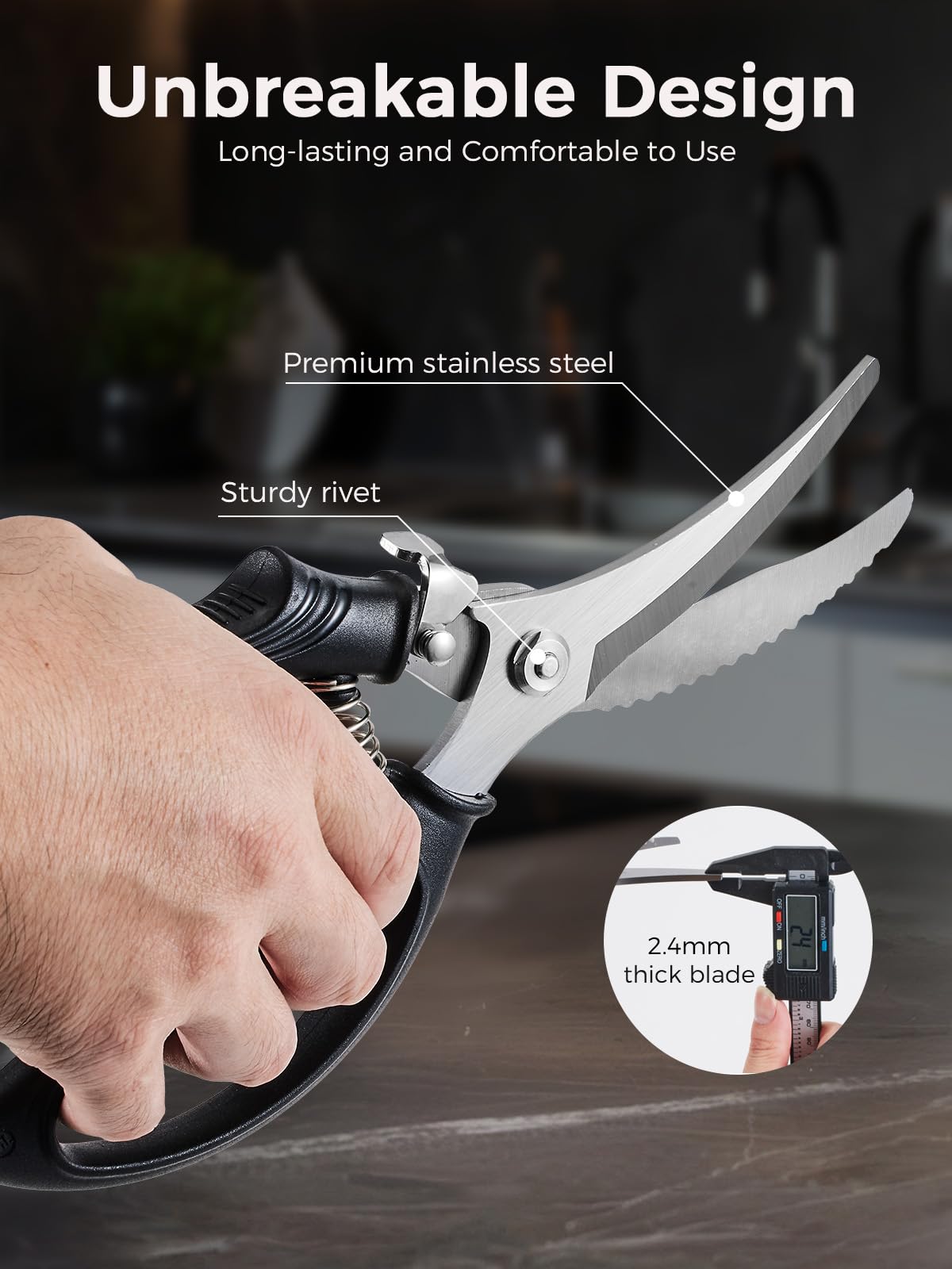 SimCoker kitchen scissors handle multiple tasks beyond poultry