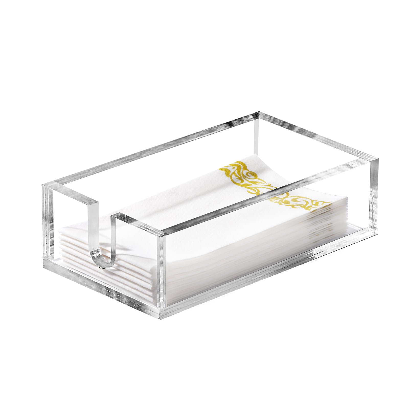 Simetufy acrylic napkin holder clear display for elegant bathroom or dining spaces, keeps napkins tidy.