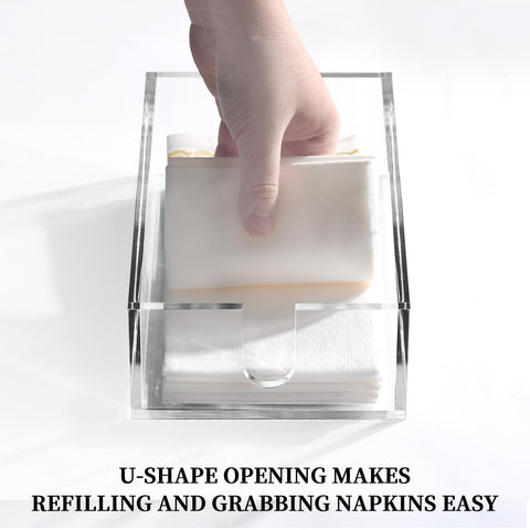 Simetufy acrylic napkin holder fits varied napkin sizes for versatile rooms.