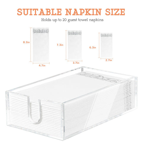 Simetufy acrylic napkin holder with non-slip feet protects surfaces during use.