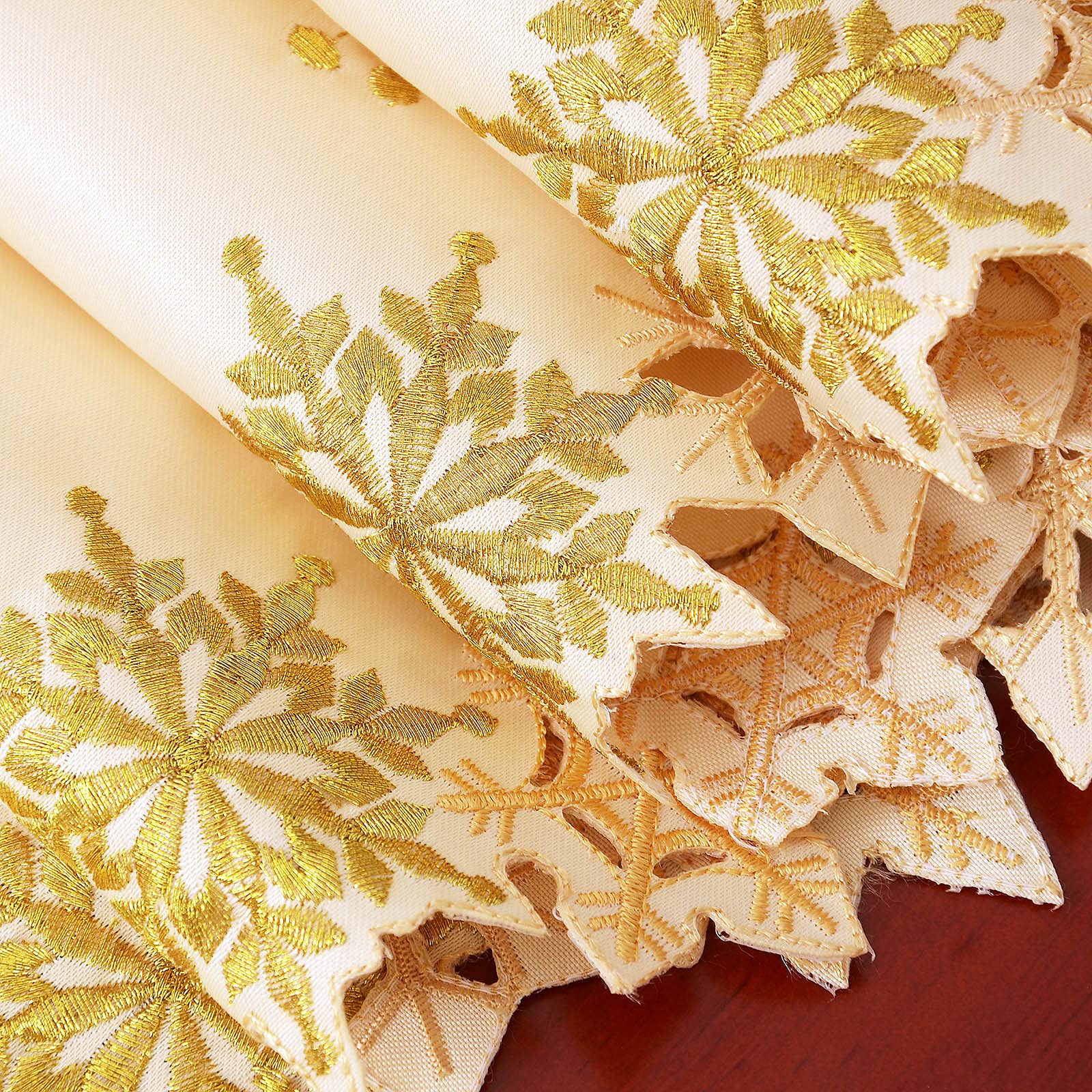 Simhomsen embroidery closeup shows tight stitching and luxury feel.