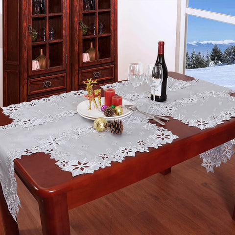 Soft silver motif enhances winter tablescapes for cozy dinners.