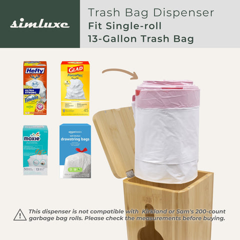 Simluxe bamboo bag holder with stackable design for compact kitchen organization
