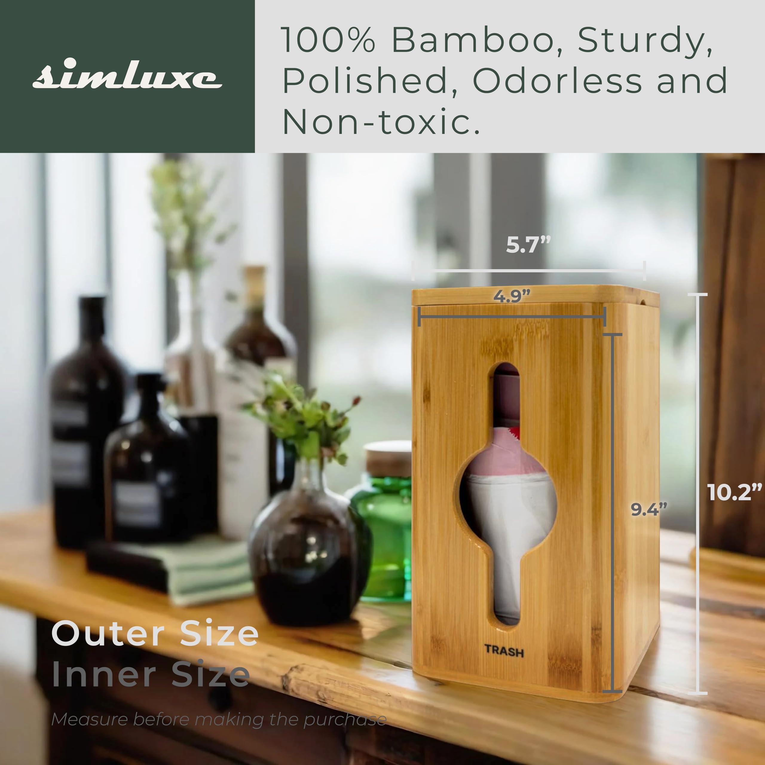 Simluxe hinged lid dispenser supports quick refills with easy lid access