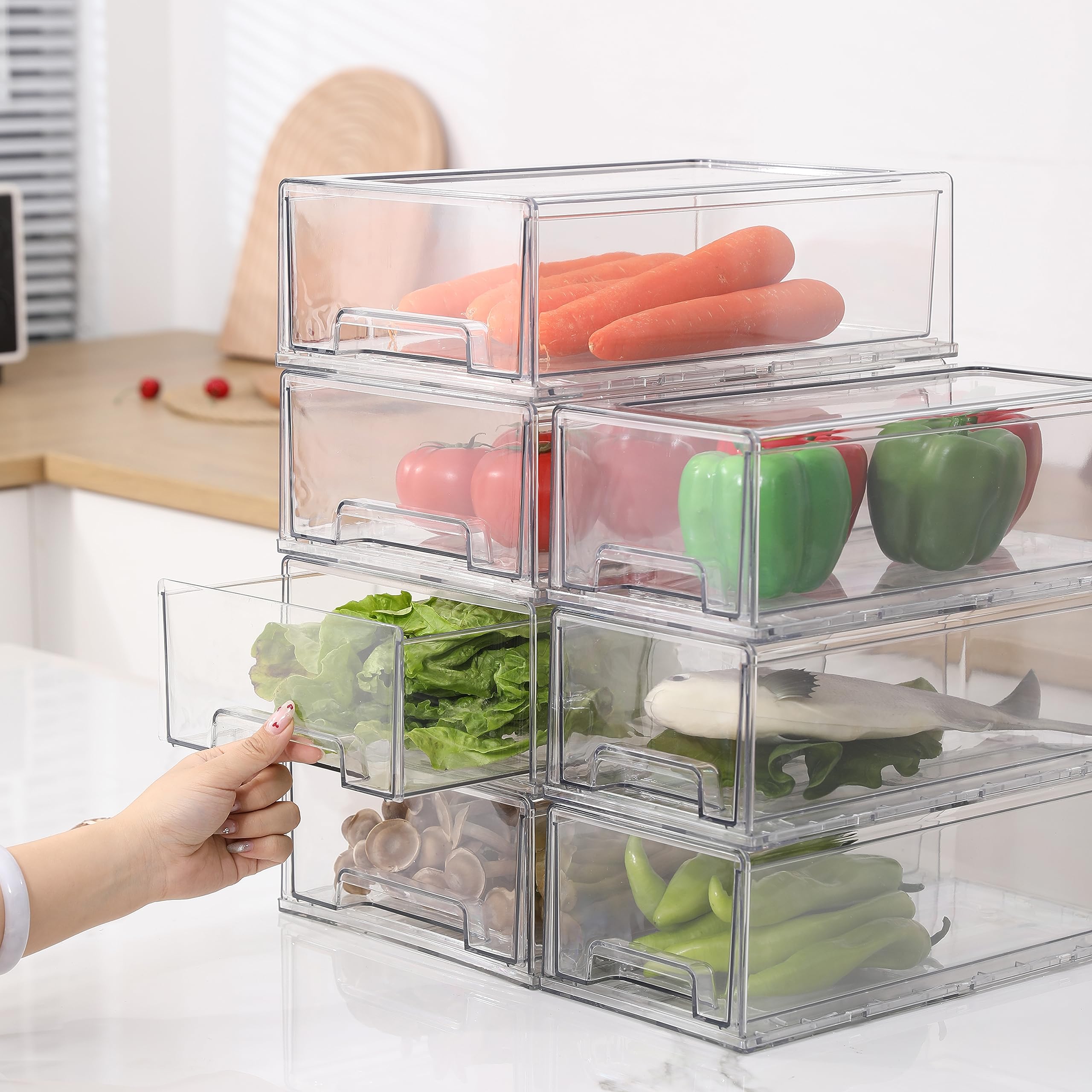 SIMPEXPE organization drawer system in cabinet keeps toys and cosmetics tidy.