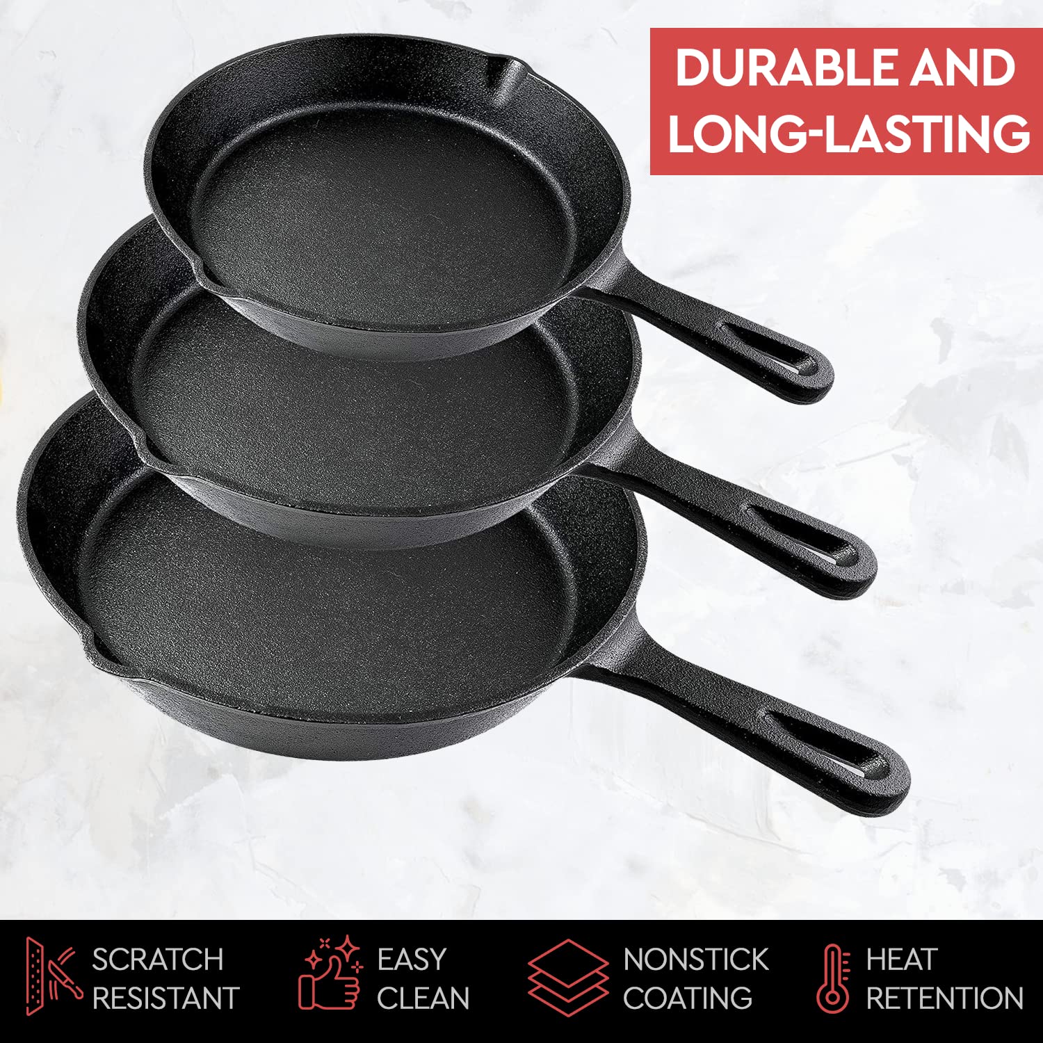 Simple Chef Cast Iron Skillet 8-inch: versatile pan for sautéing and frying