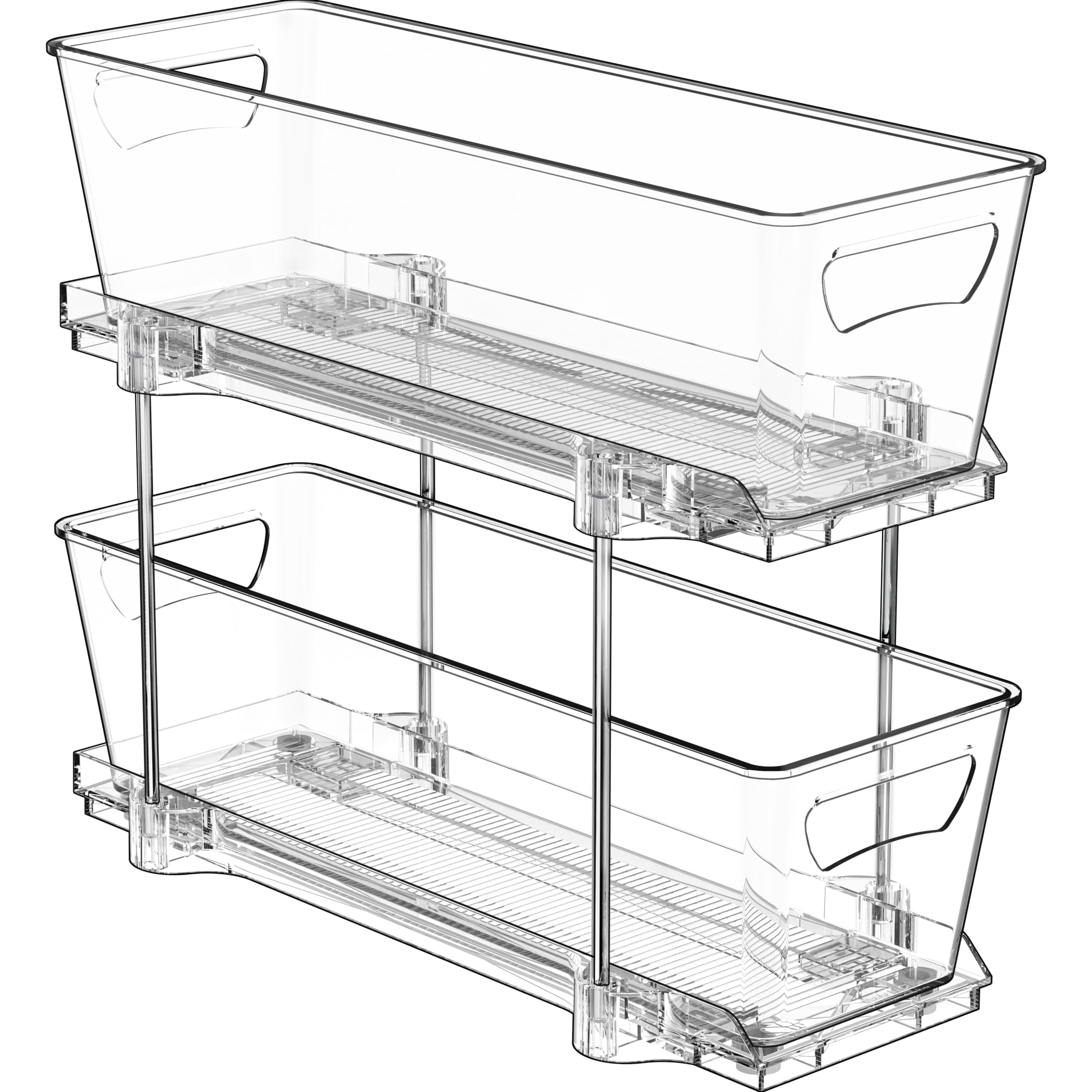 Simple Houseware 2-Tier Narrow Basket Drawer in action for space-saving storage.