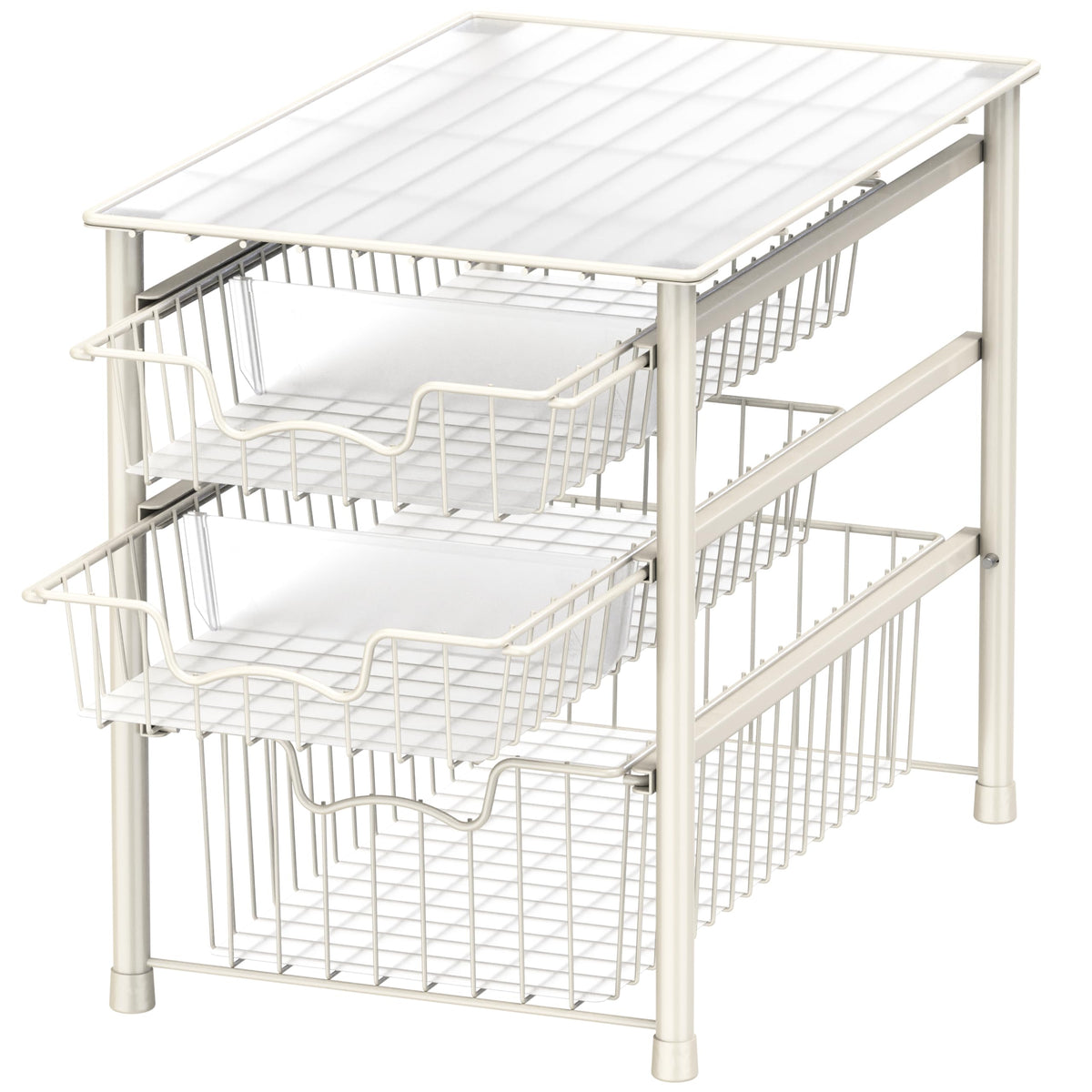 Simple Houseware 3-tier sliding baskets organize clutter efficiently