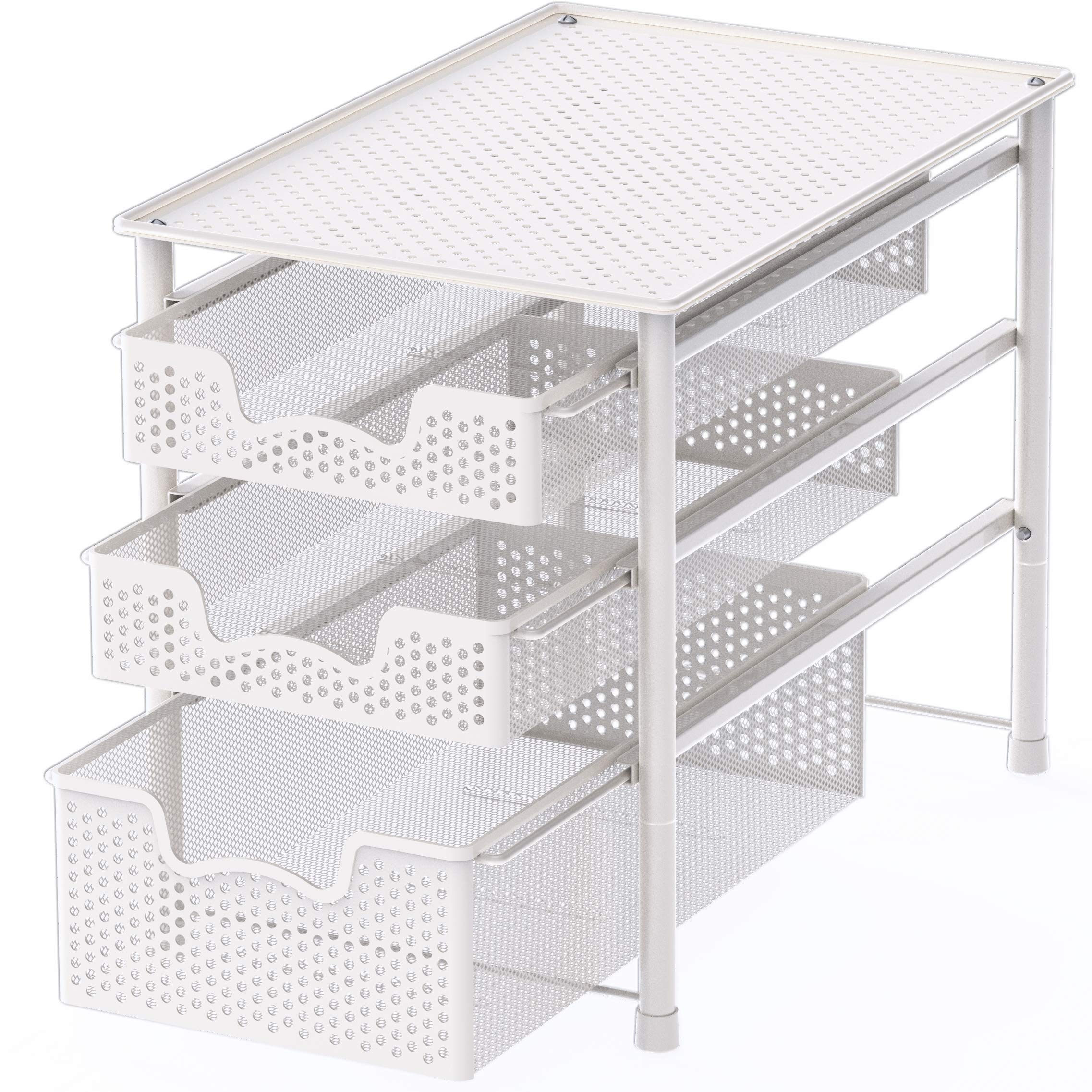Simple Houseware 3-tier sliding storage highlighted for compact design
