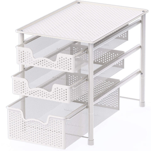 Simple Houseware 3-tier sliding storage highlighted for compact design