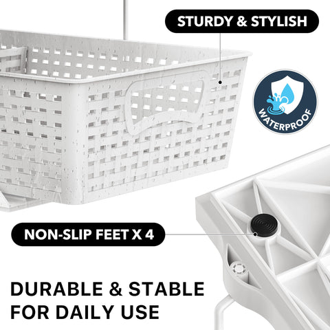 Simple Houseware anti-slip base keeps the organizer stable on smooth surfaces.