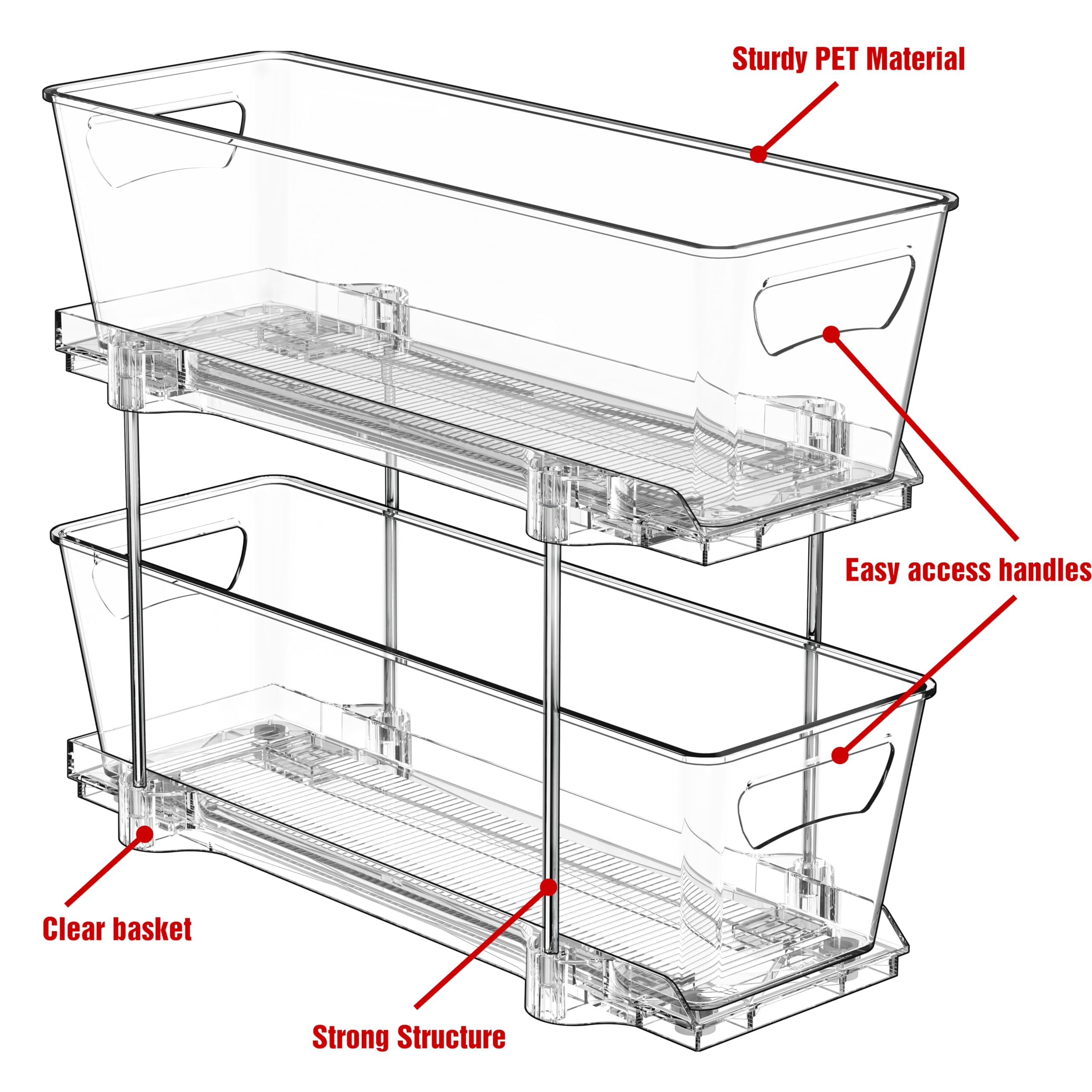 Humid spaces like bathrooms stay organized with this Simple Houseware tray.