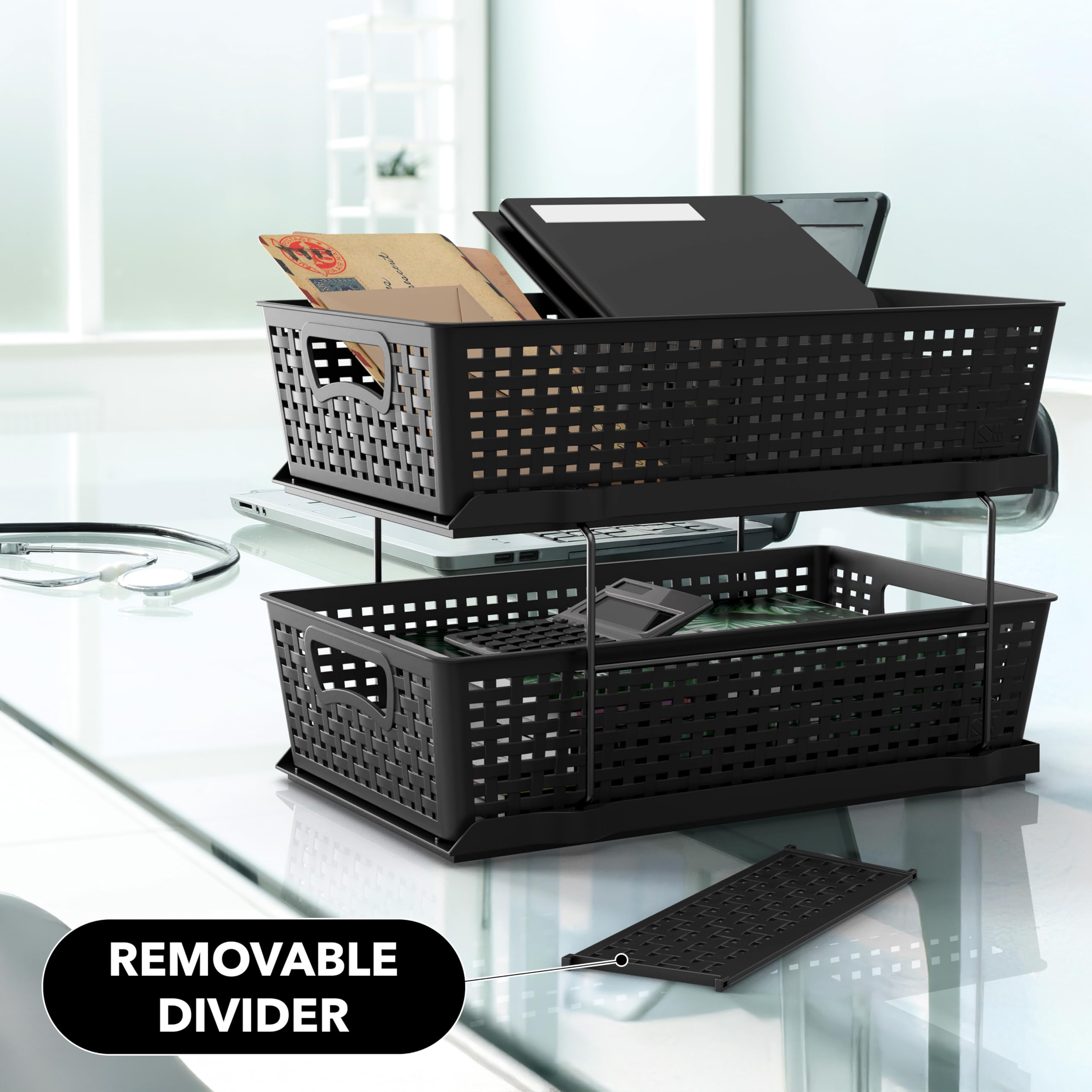 Simple Houseware 2-tier organizer ideal for toiletries and small essentials.