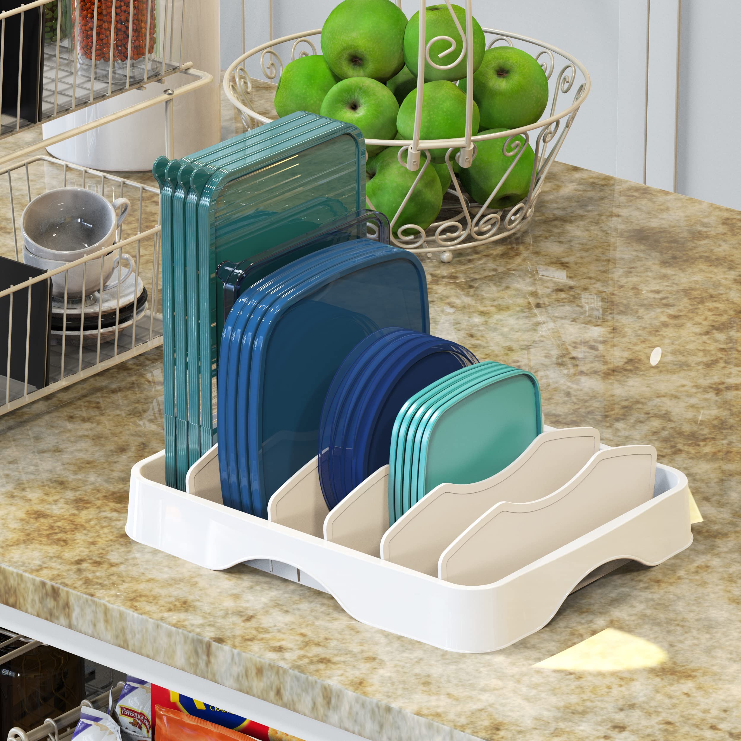 Simple Houseware BPA-free lid storage emphasizes safe, easy-clean materials.