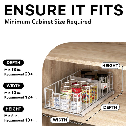Simple Houseware cabinet organizer with divider, pull-out basket keeps items separated.