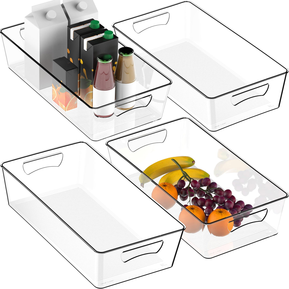 Simple Houseware clear four-bin fridge organizer for easy visibility