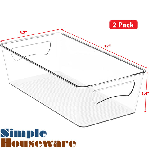Simple Houseware clear-fridge-bin for easy access to fruits, veggies, condiments.
