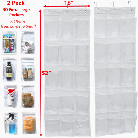 Clear pockets from Simple Houseware provide at-a-glance visibility for pantry items