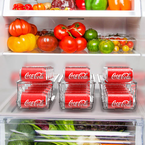 Simple Houseware clear space-saving bin shows contents for quick fridge checks.