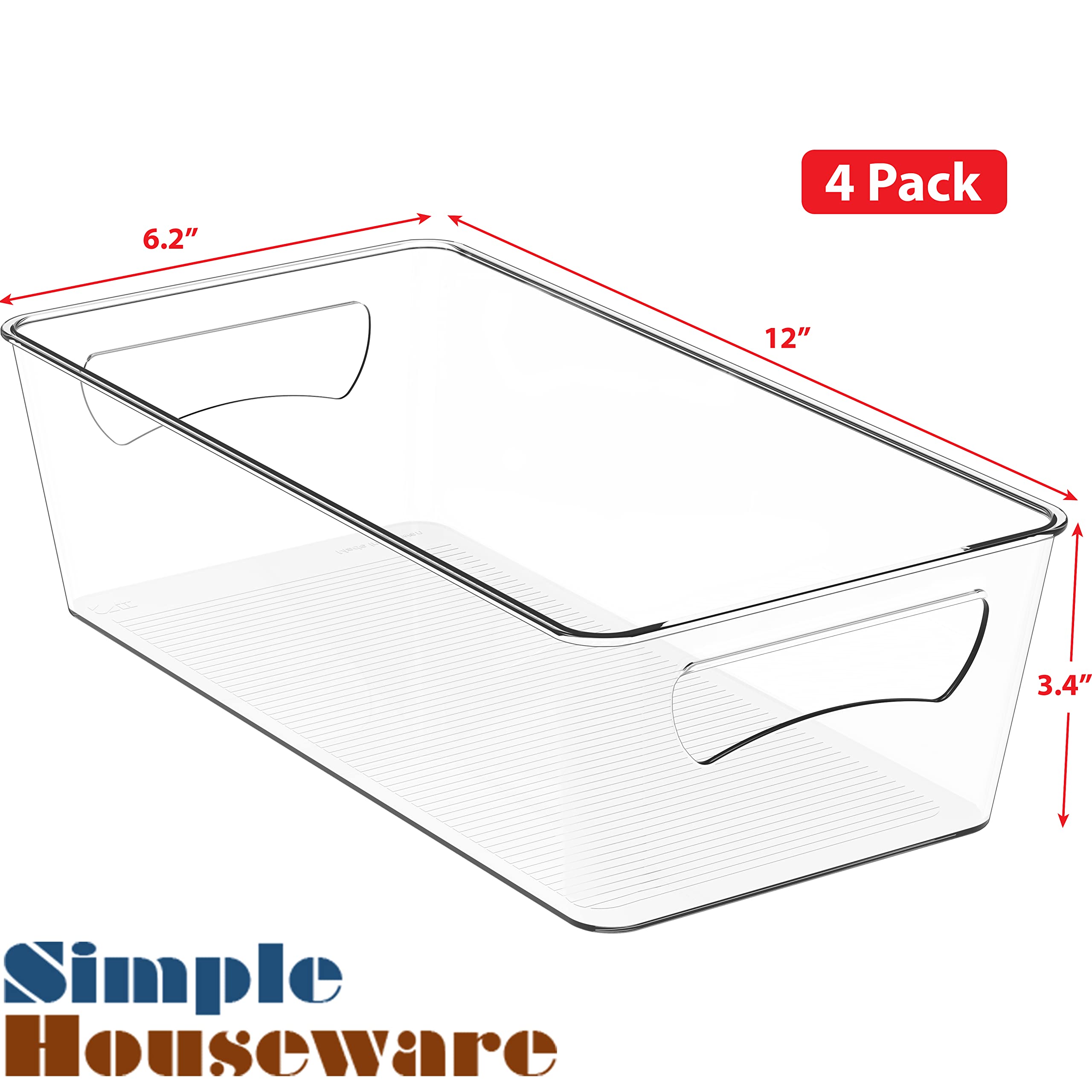 Simple Houseware clear storage bin in fridge door area keeps items within easy reach.