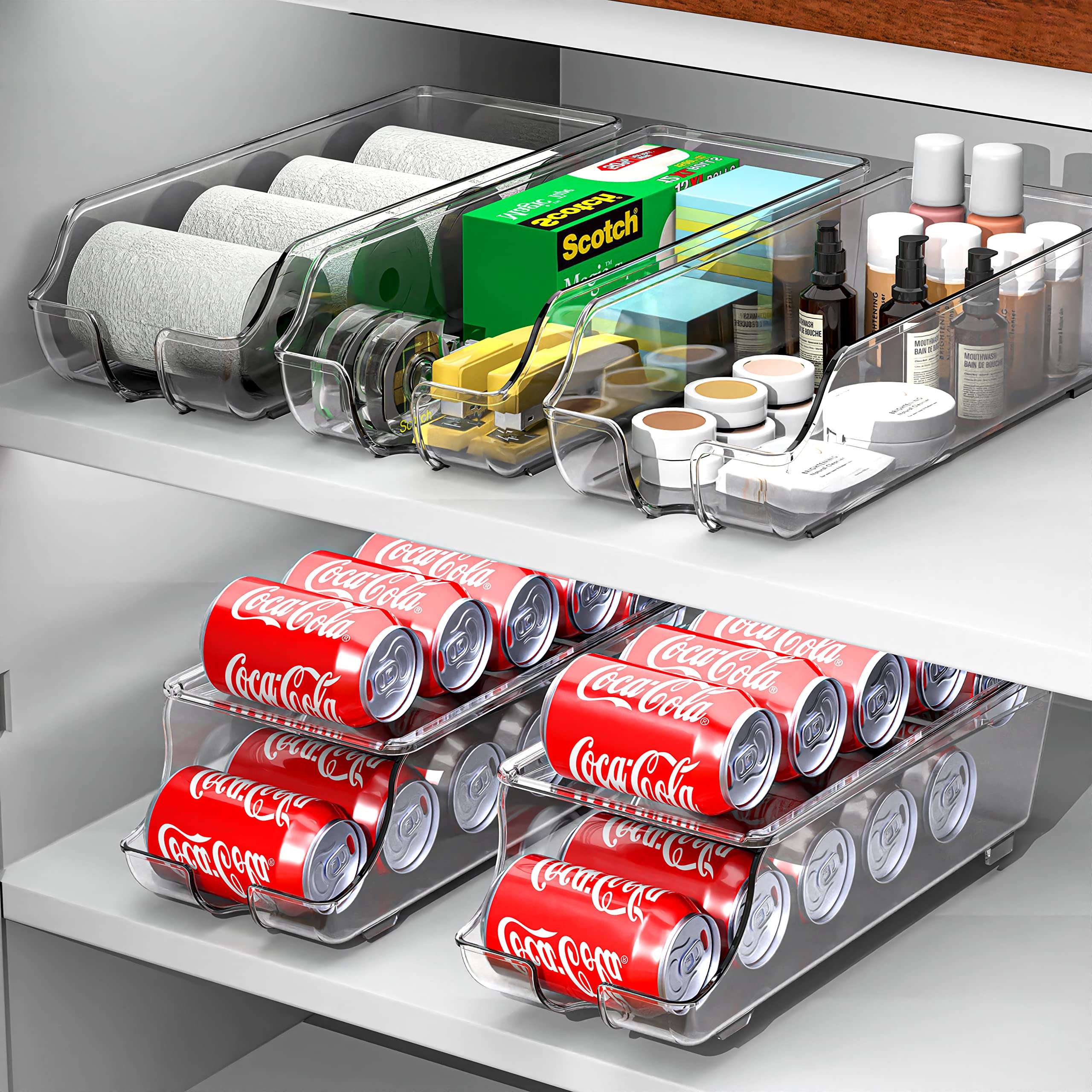 Simple Houseware compact fridge organizer maximizes storage without crowding shelves.