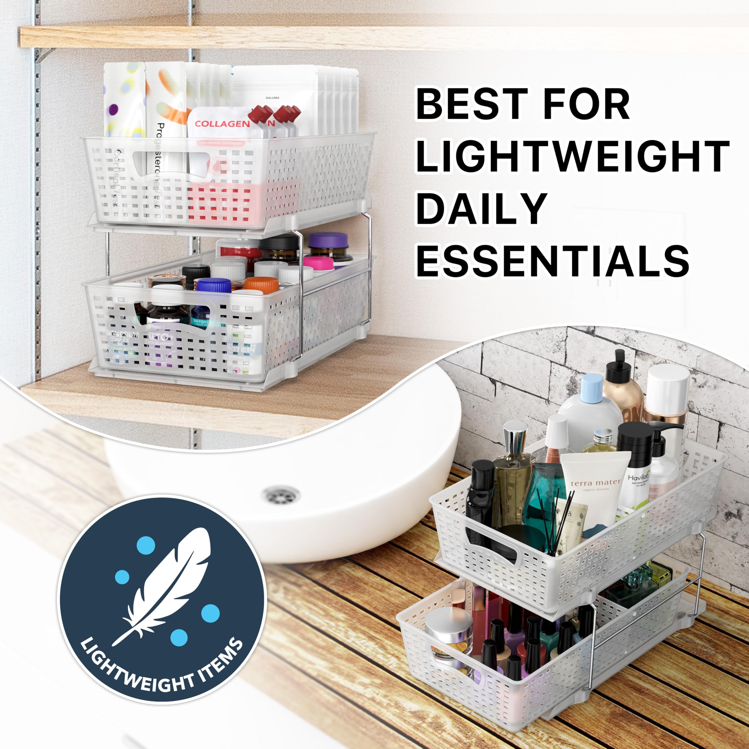 Simple Houseware compact-space saver fits on shelves and vanities.