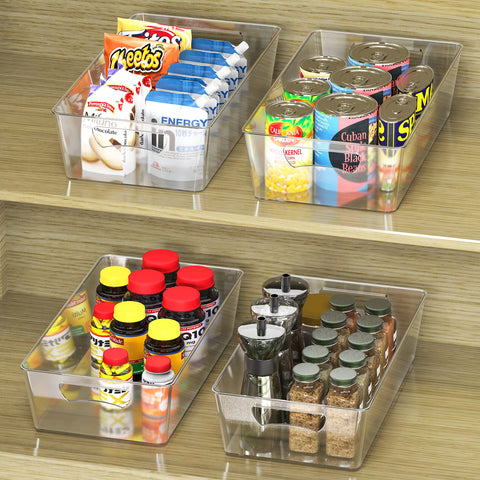 Simple Houseware bins with cutout handles for easy access