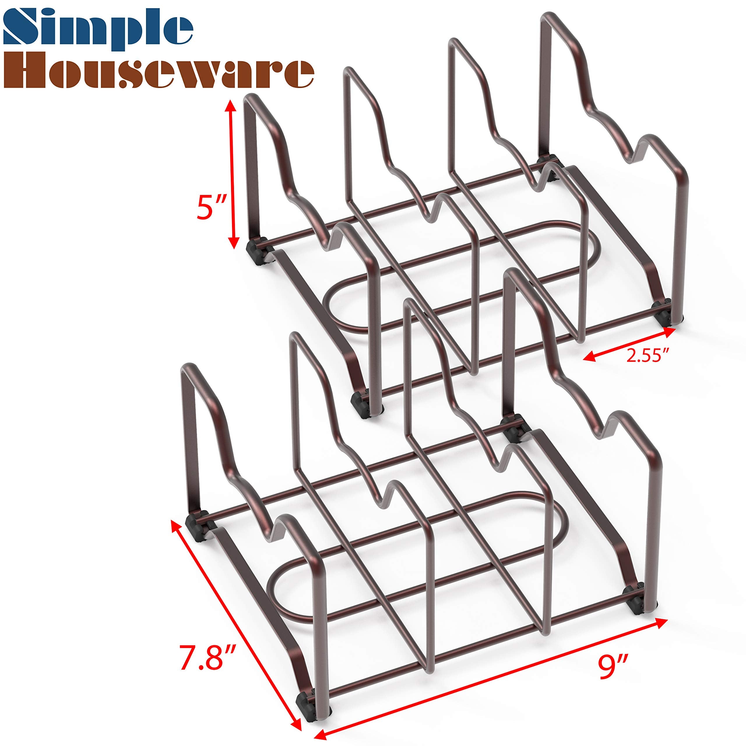 Simple Houseware bronze cutting board rack keeps boards neatly upright for quick prep.