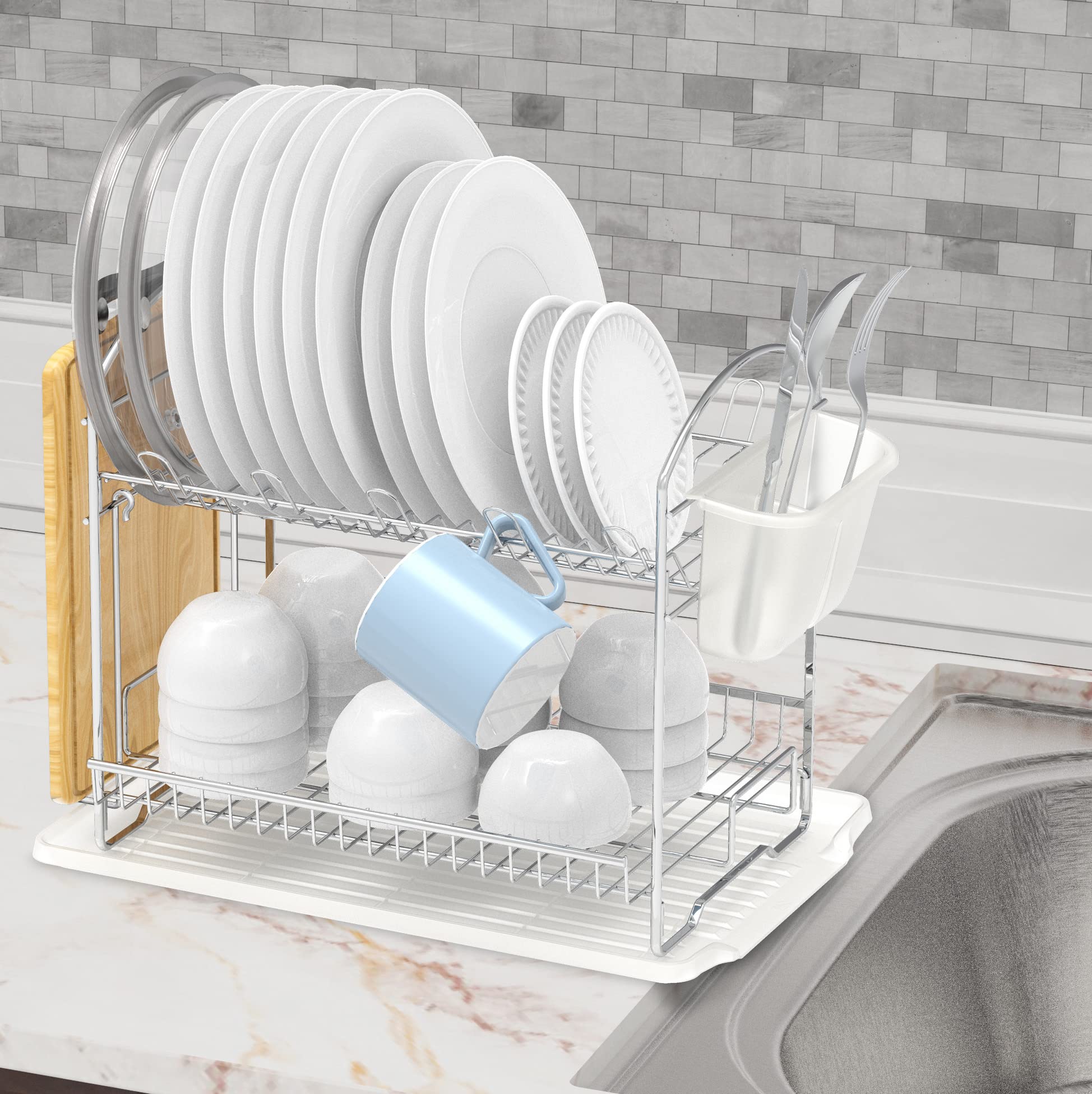 Simple Houseware compact rack measures 11d x 17.75w x 13h.