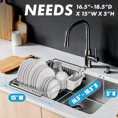 Simple Houseware dish drainer utensil holder with two compartments keeps cutlery organized.