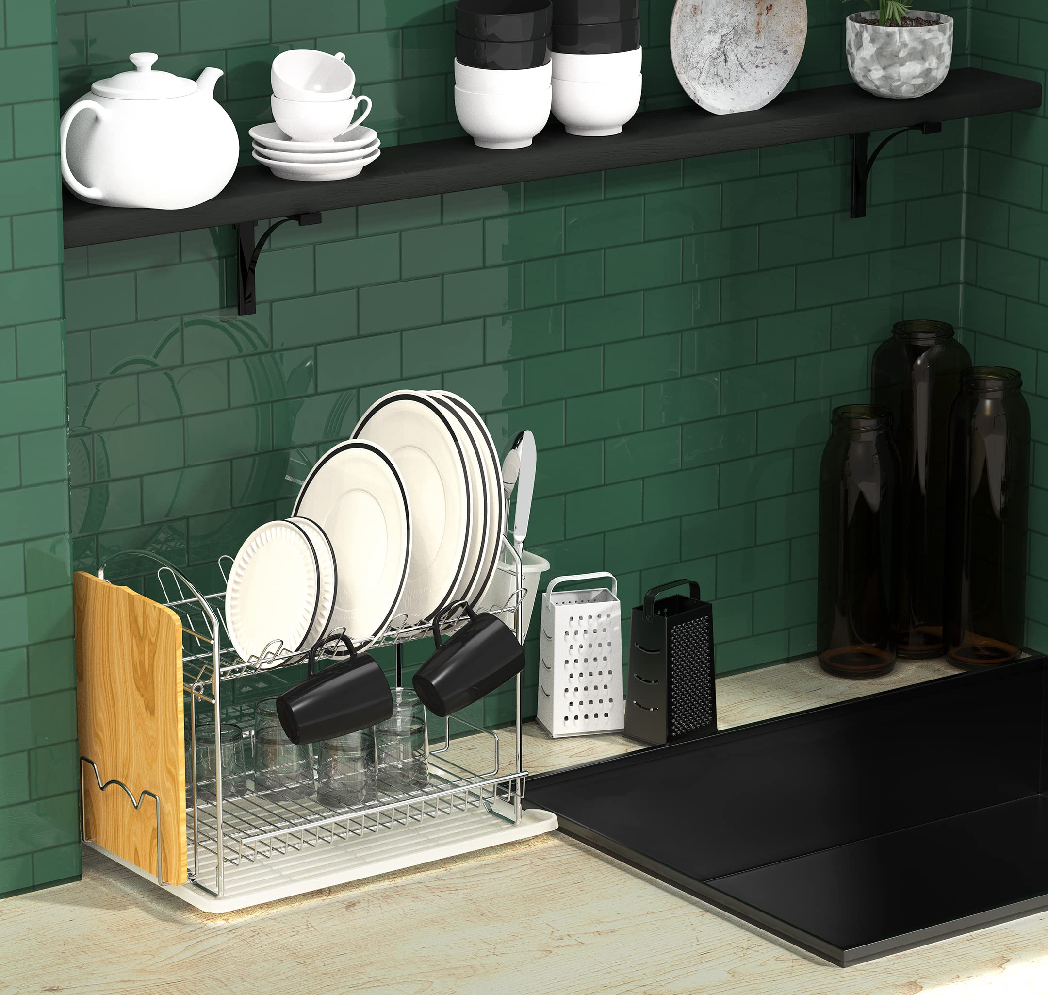 Simple Houseware drainboard with side opening for easy water release.