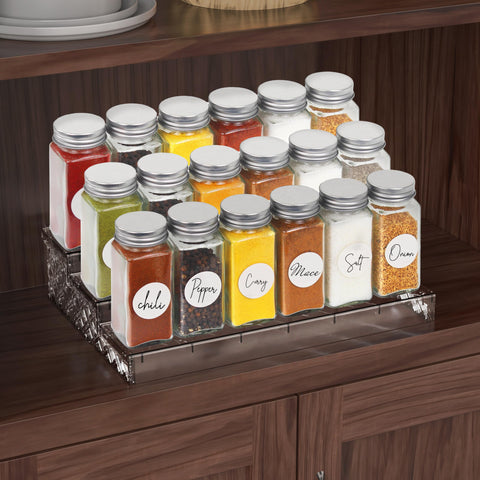 Easy-access square design by Simple Houseware fits compact shelves