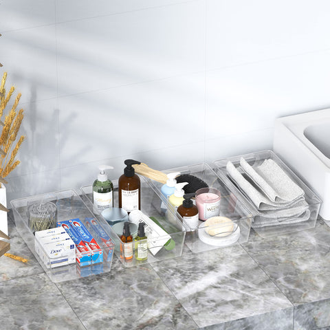 Simple Houseware fridge organization at a glance with four bins