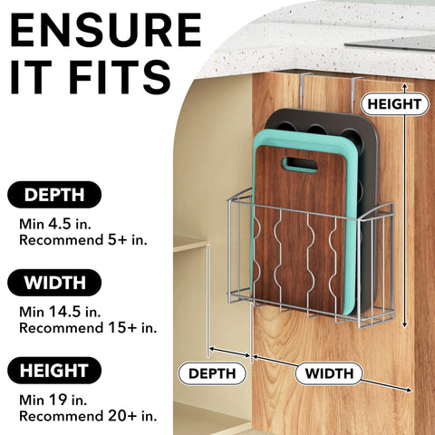Simple Houseware cutting-board organizer stores 4 to 5 boards securely.