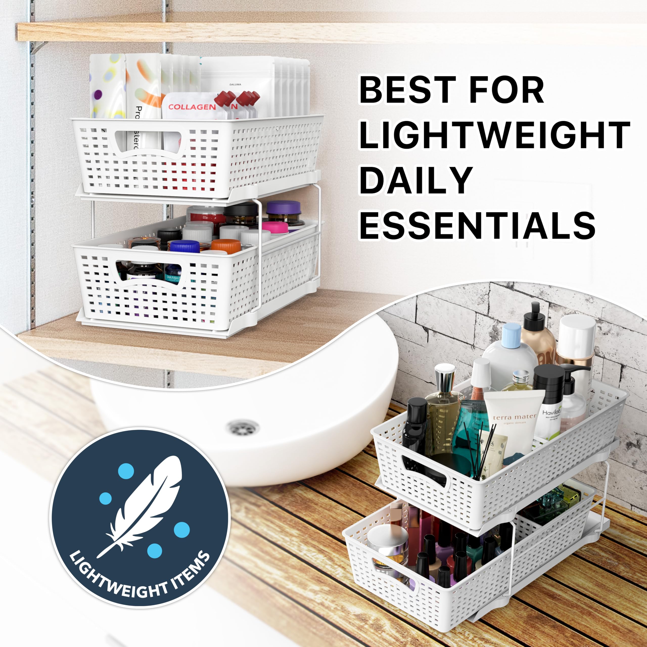 Simple Houseware lightweight-item organizer, perfect for toiletries and medicines.